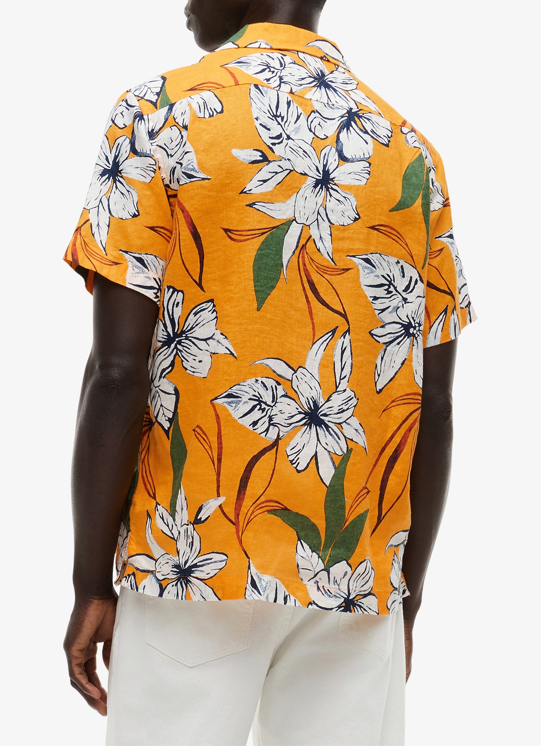 Tommy Hilfiger Regular fit overhemd met bloemenprint - achterkant 5 orange