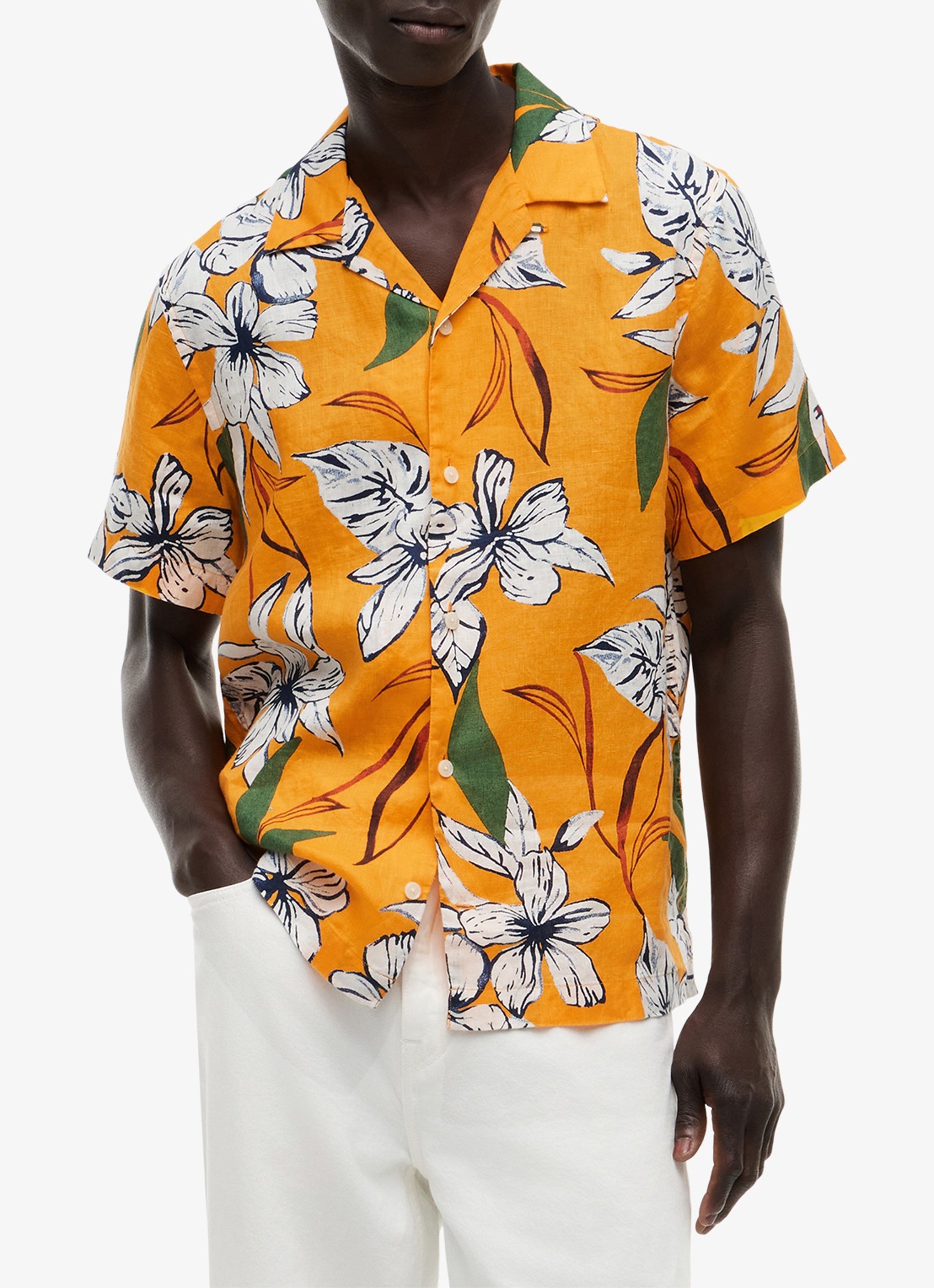 Tommy Hilfiger Regular fit overhemd met bloemenprint - detail 3 orange