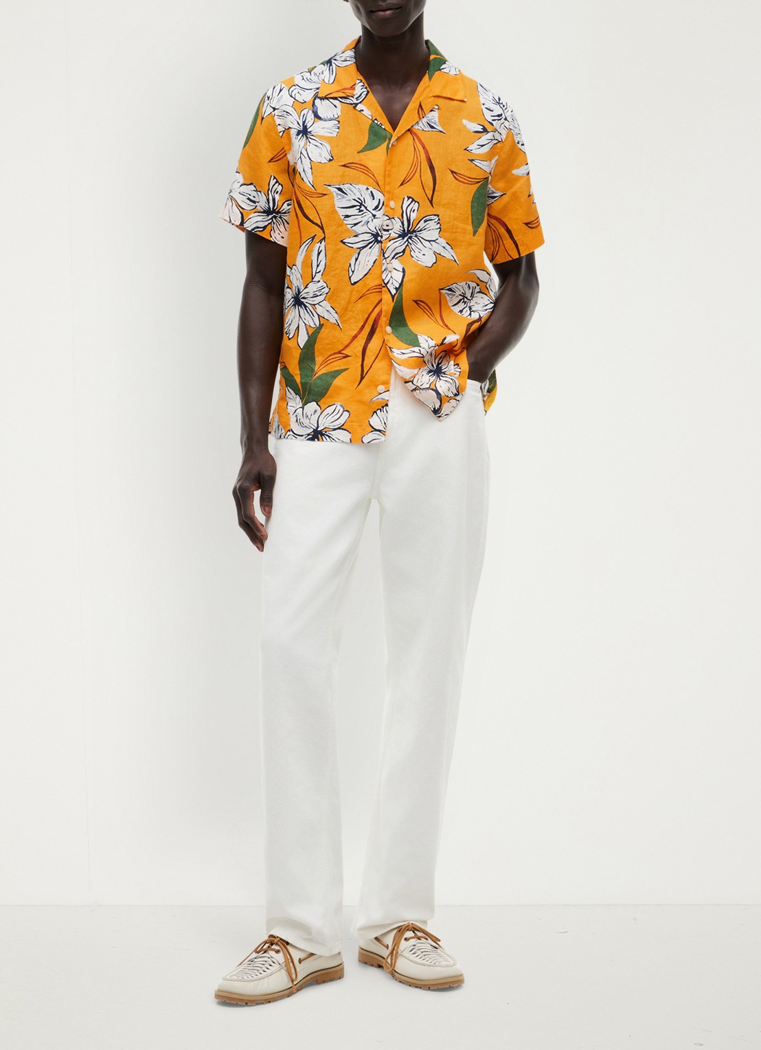 Tommy Hilfiger Regular fit overhemd met bloemenprint - voorkant 2 orange