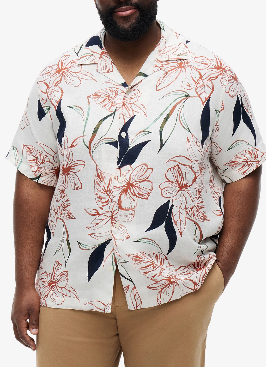 Tommy Hilfiger Regular fit overhemd met bloemenprint - detail 4 ivoor
