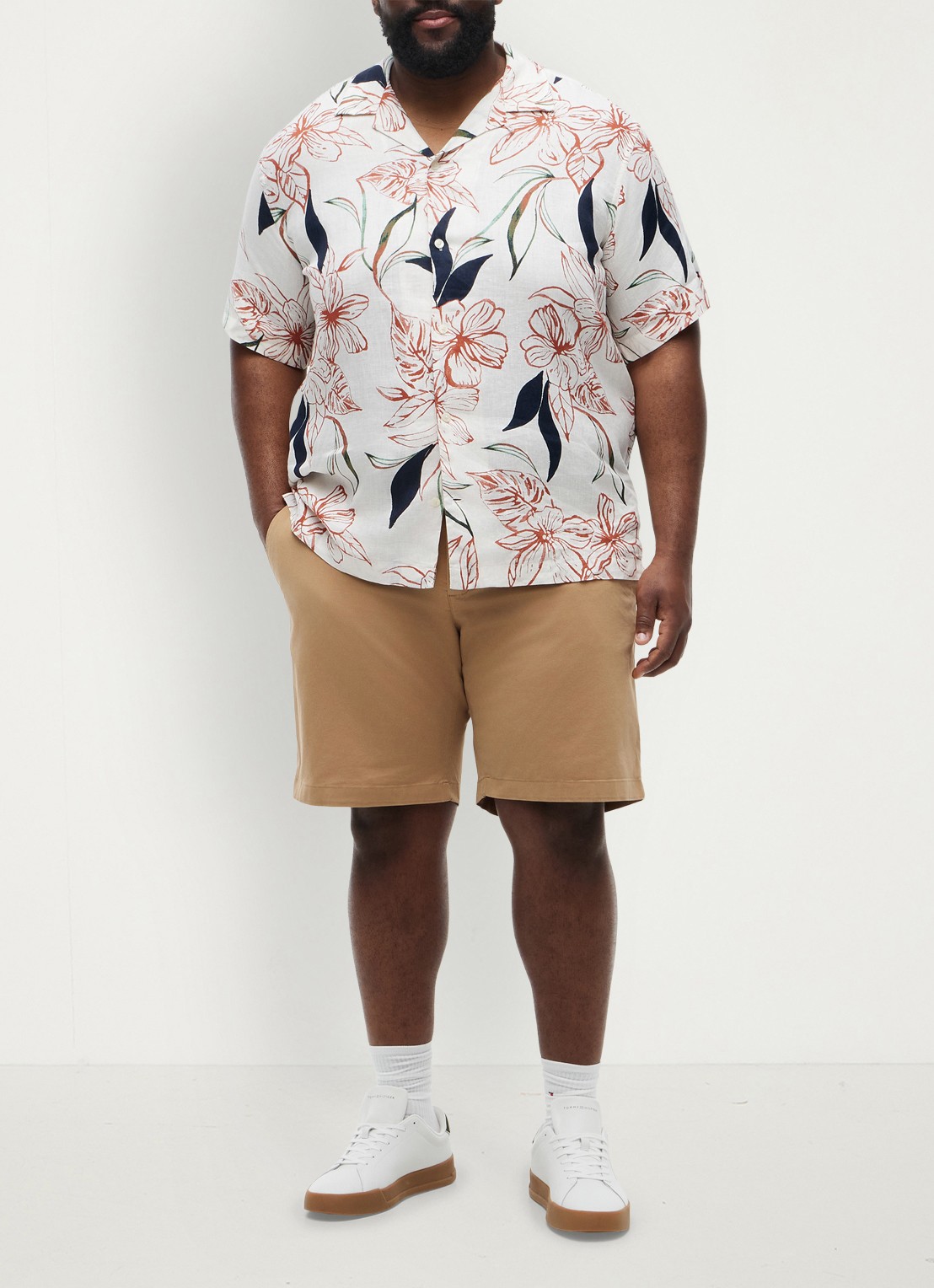 Tommy Hilfiger Regular fit overhemd met bloemenprint - voorkant 3 ivoor