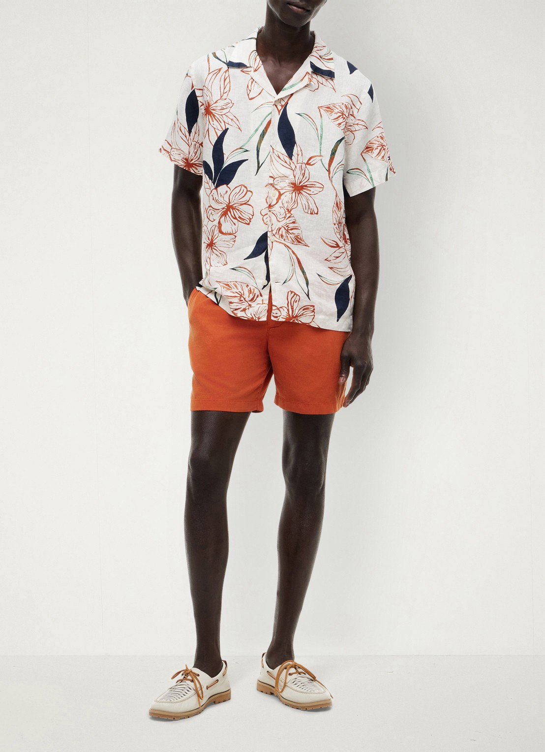 Tommy Hilfiger Regular fit overhemd met bloemenprint - voorkant 2 ivoor