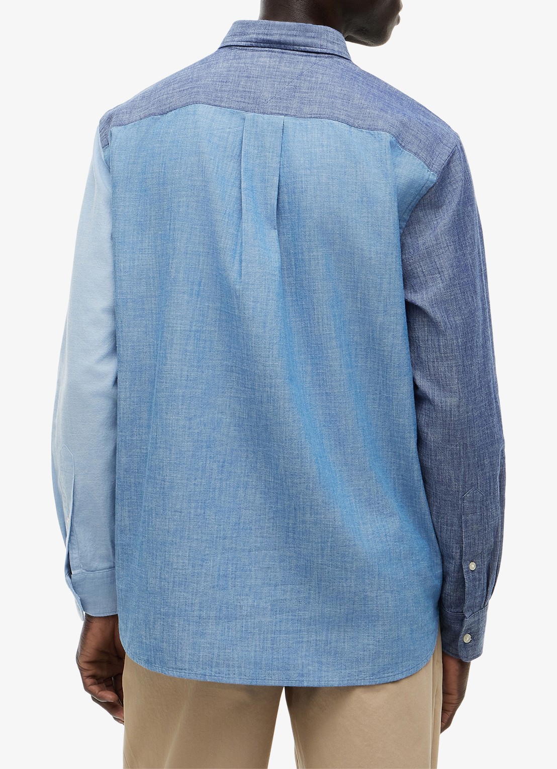 Tommy Hilfiger Regular fit overhemd met colour blocking - achterkant 5 blauw
