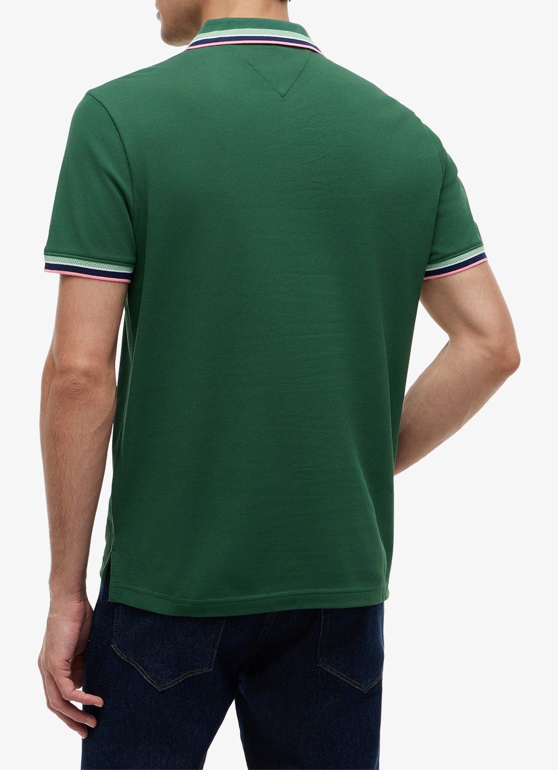 Tommy Hilfiger Regular fit overhemd met gestreept detail - achterkant groen