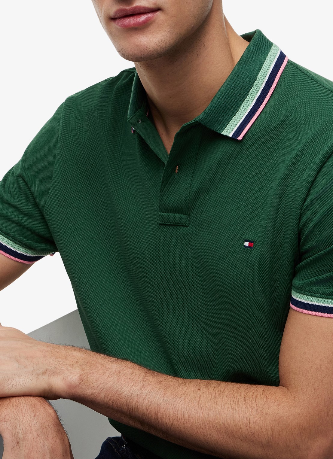 Tommy Hilfiger Regular fit overhemd met gestreept detail - detail 3 groen