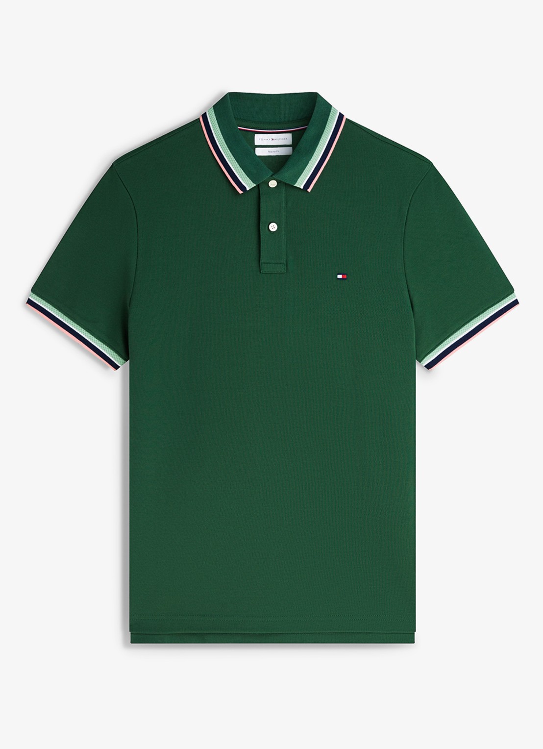 Tommy Hilfiger Regular fit overhemd met gestreept detail - voorkant 4 groen