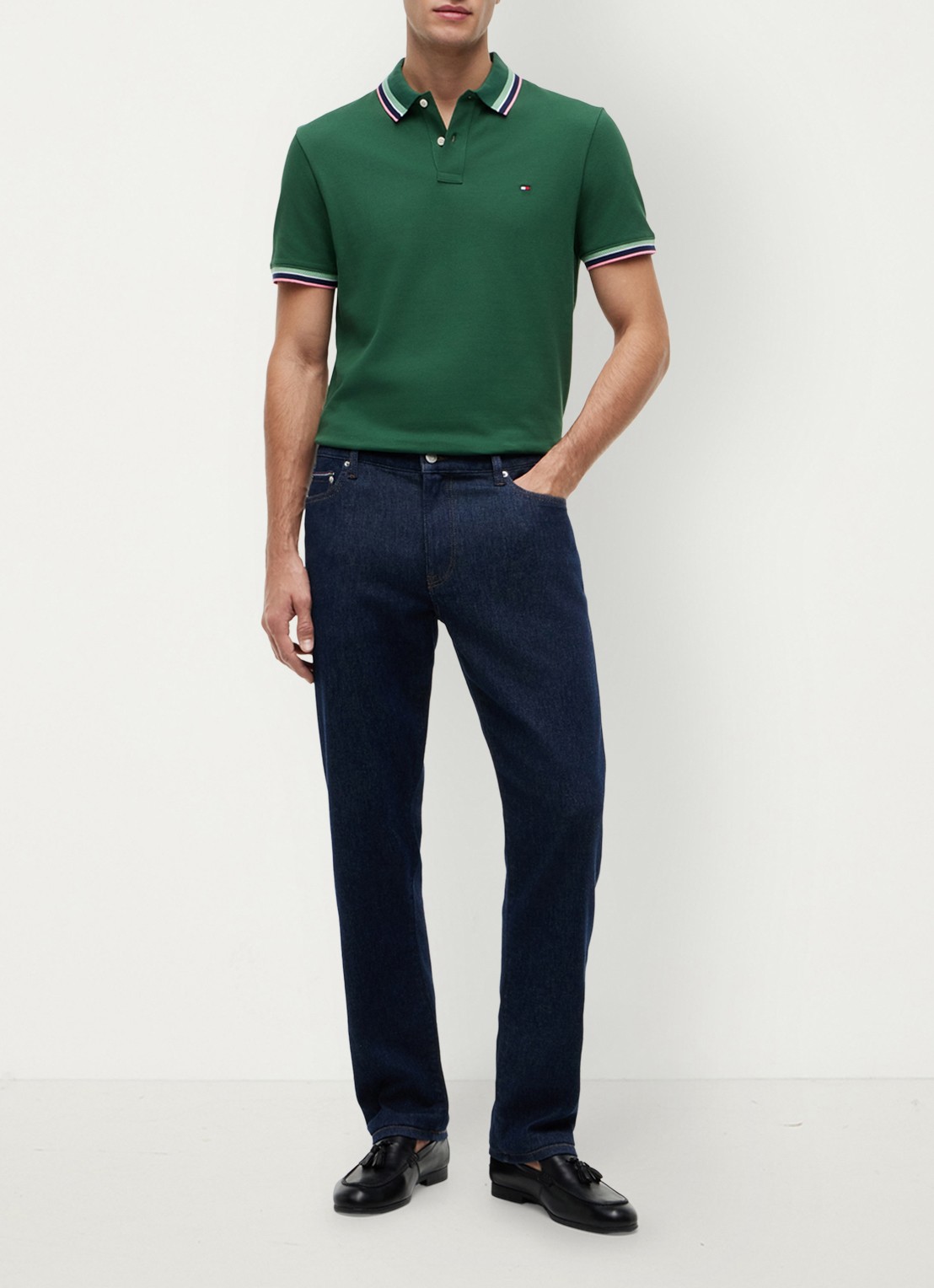 Tommy Hilfiger Regular fit overhemd met gestreept detail - voorkant 5 groen