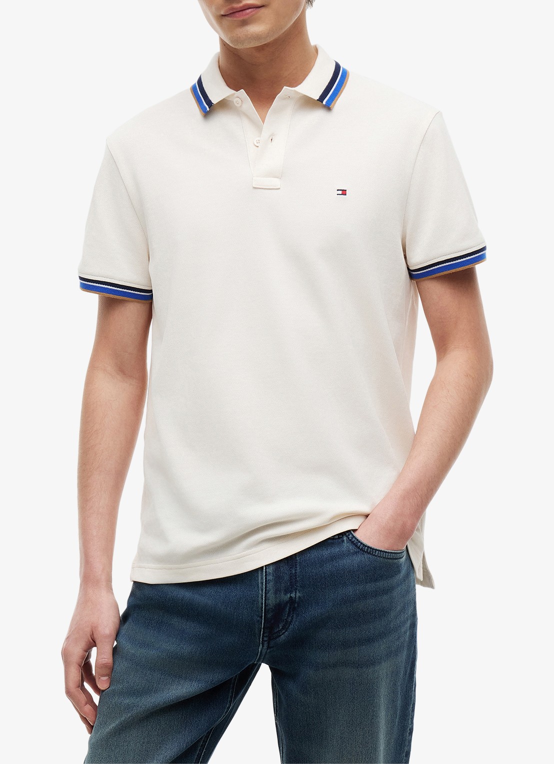 Tommy Hilfiger Regular fit overhemd met gestreept detail - detail 3 ivoor