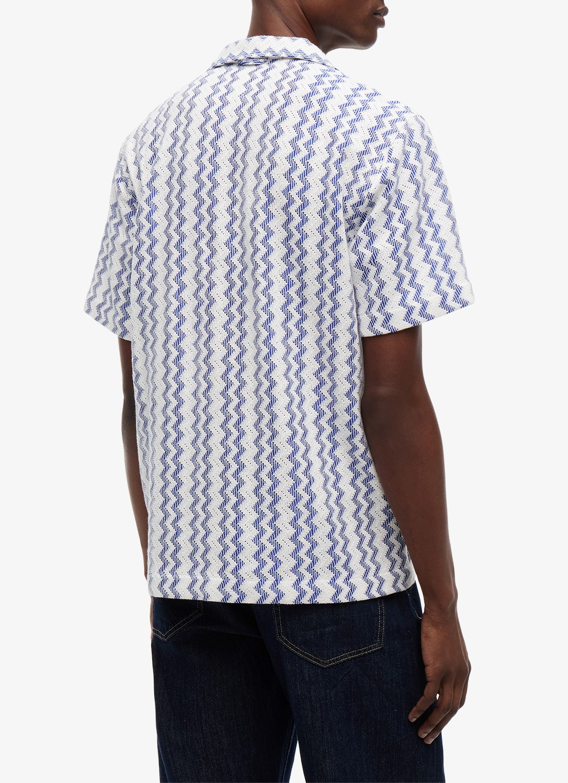 Tommy Hilfiger Regular fit overhemd met grafische print - achterkant 5 donkerblauw