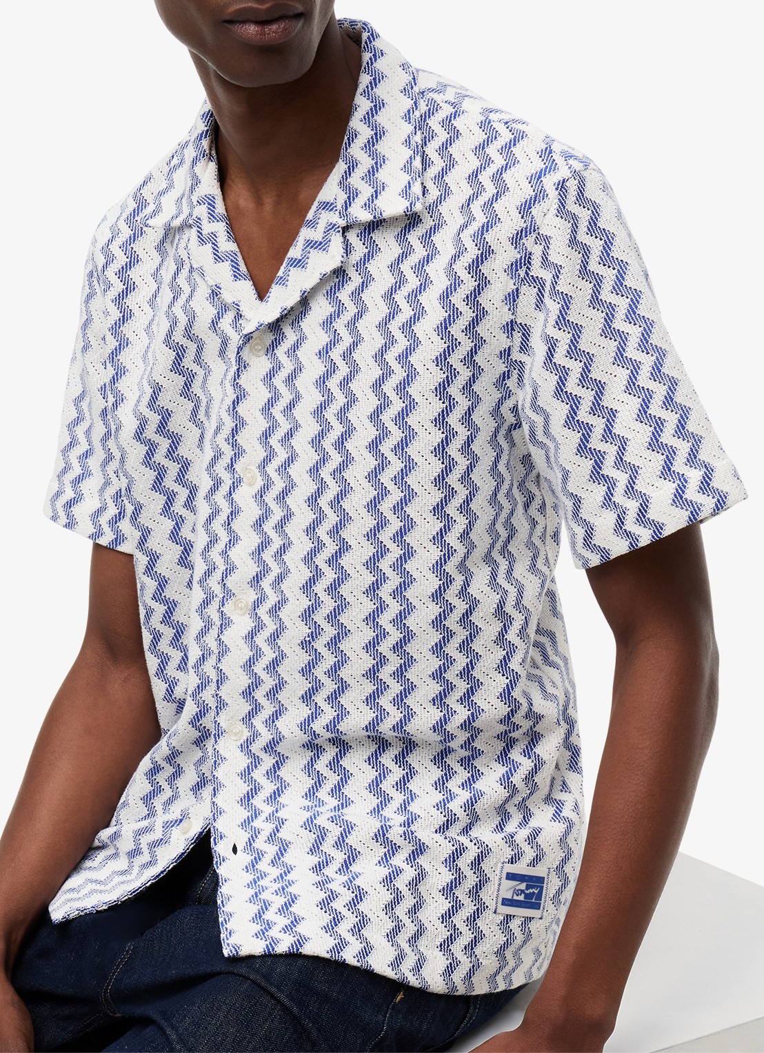 Tommy Hilfiger Regular fit overhemd met grafische print - detail 2 donkerblauw