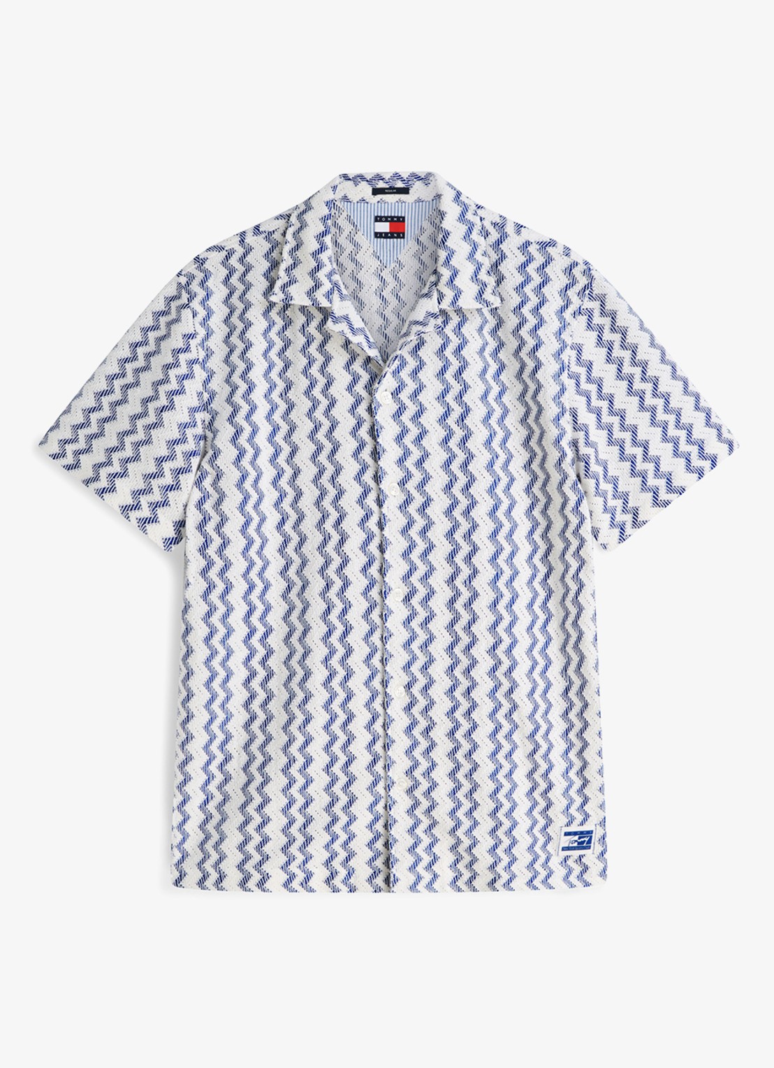 Tommy Hilfiger Regular fit overhemd met grafische print - voorkant 3 donkerblauw