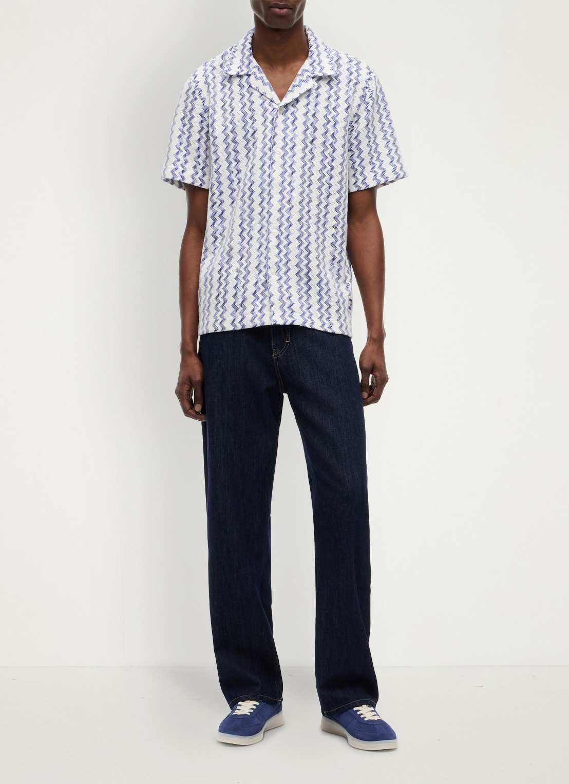 Tommy Hilfiger Regular fit overhemd met grafische print - voorkant 4 donkerblauw