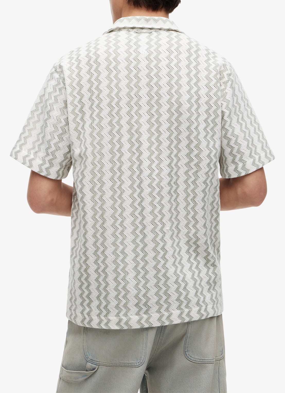 Tommy Hilfiger Regular fit overhemd met grafische print - achterkant olijfgroen