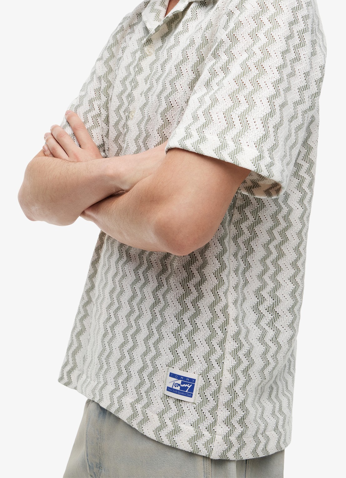 Tommy Hilfiger Regular fit overhemd met grafische print - detail 3 olijfgroen