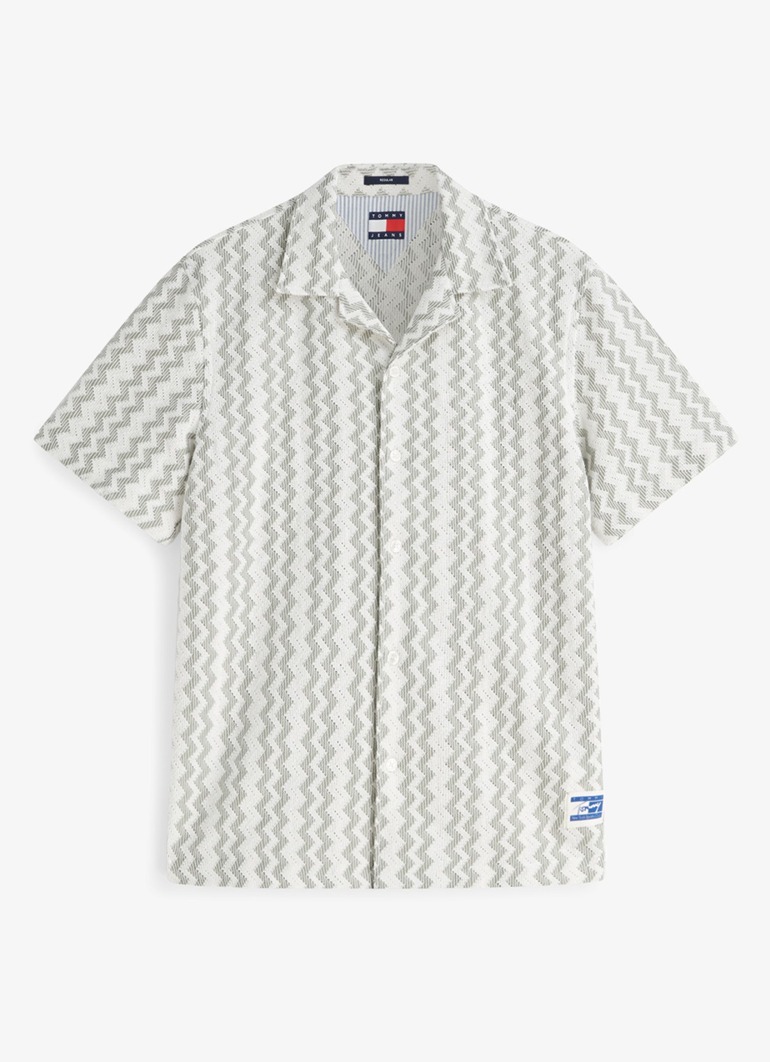Tommy Hilfiger Regular fit overhemd met grafische print - voorkant 5 olijfgroen