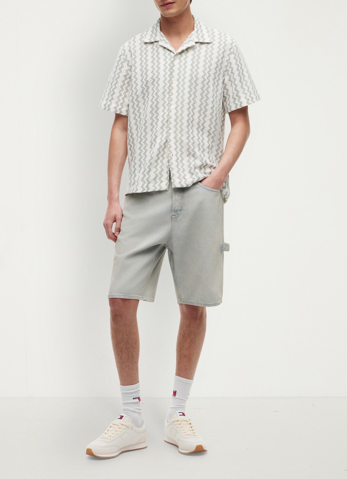 Tommy Hilfiger Regular fit overhemd met grafische print - voorkant 6 olijfgroen