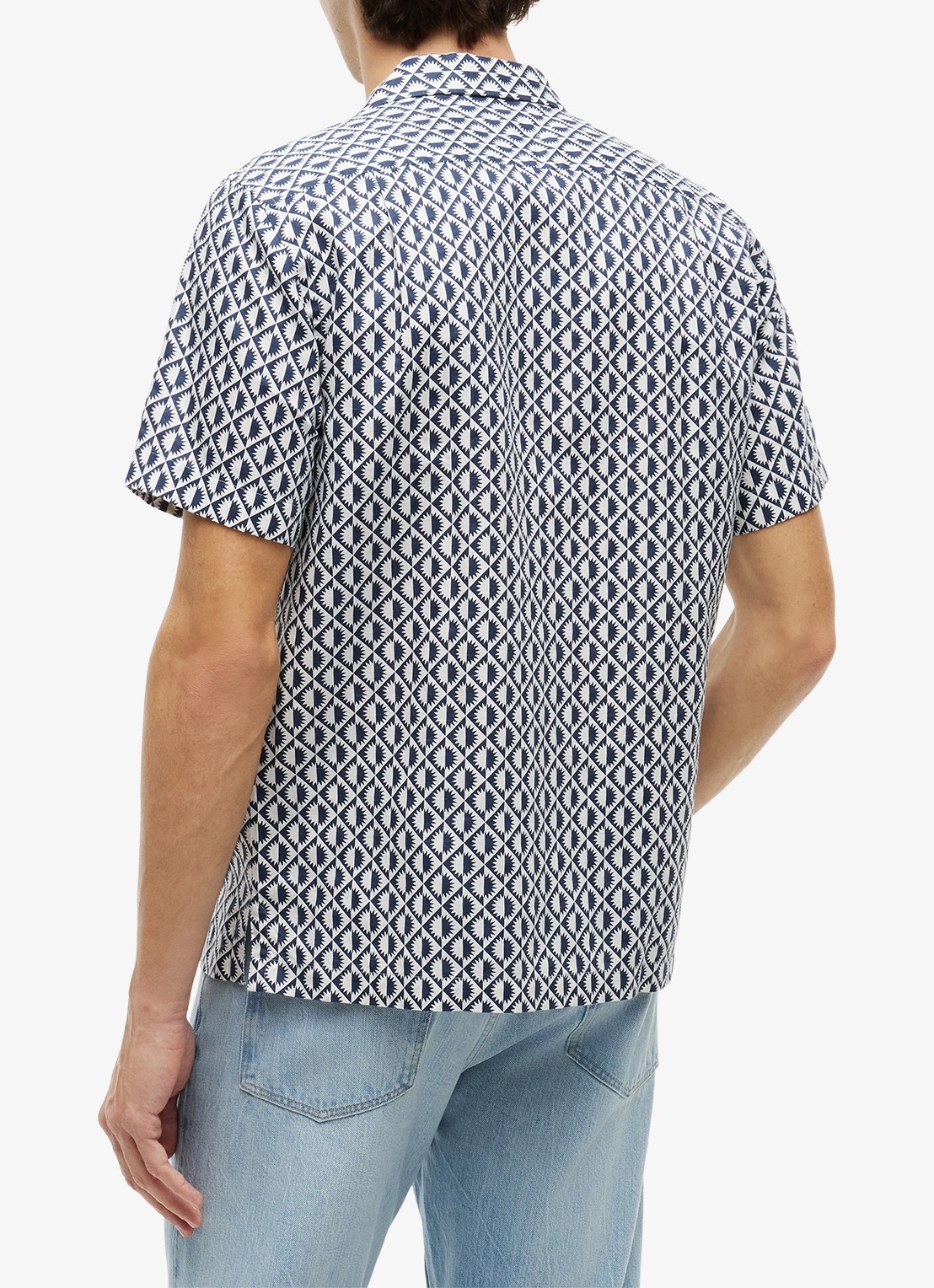 Tommy Hilfiger Regular fit overhemd met grafische print - achterkant 3 donkerblauw