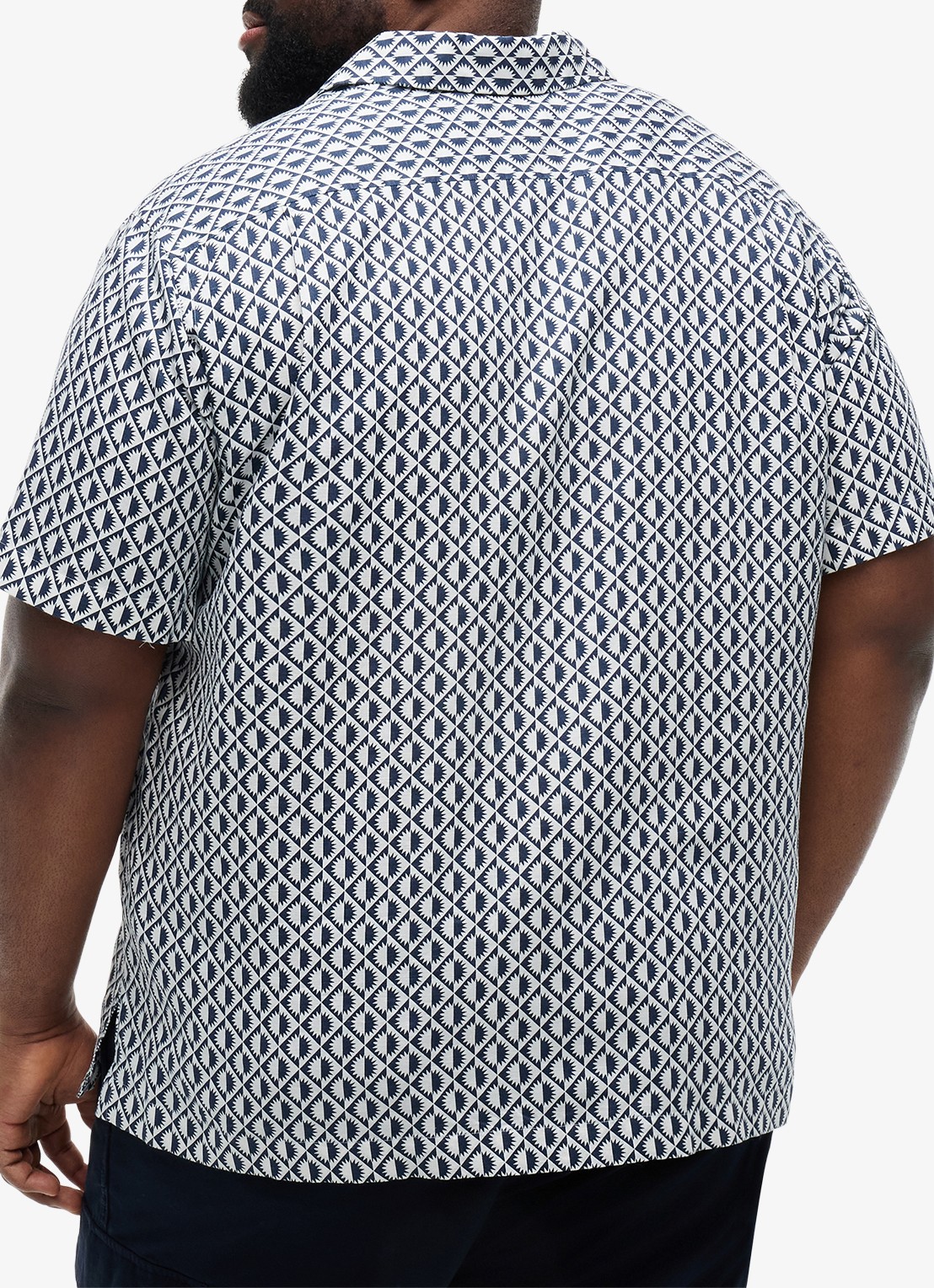 Tommy Hilfiger Regular fit overhemd met grafische print - achterkant donkerblauw