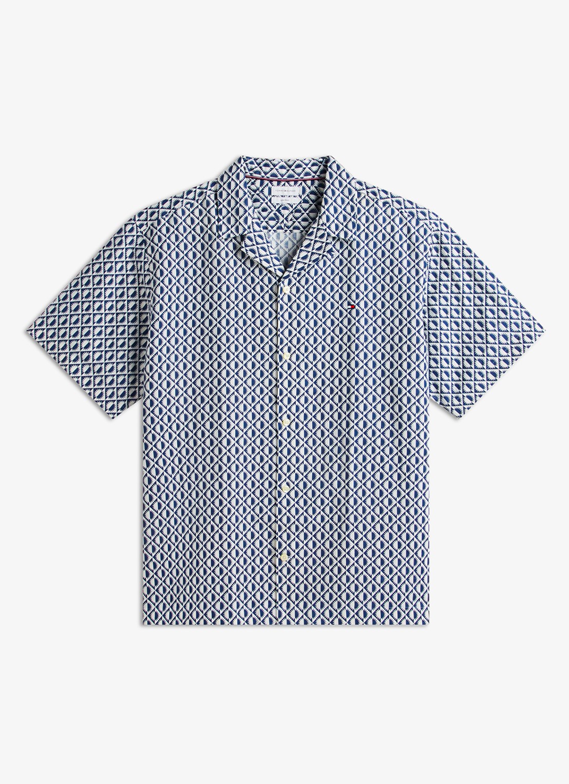 Tommy Hilfiger Regular fit overhemd met grafische print - voorkant 2 donkerblauw