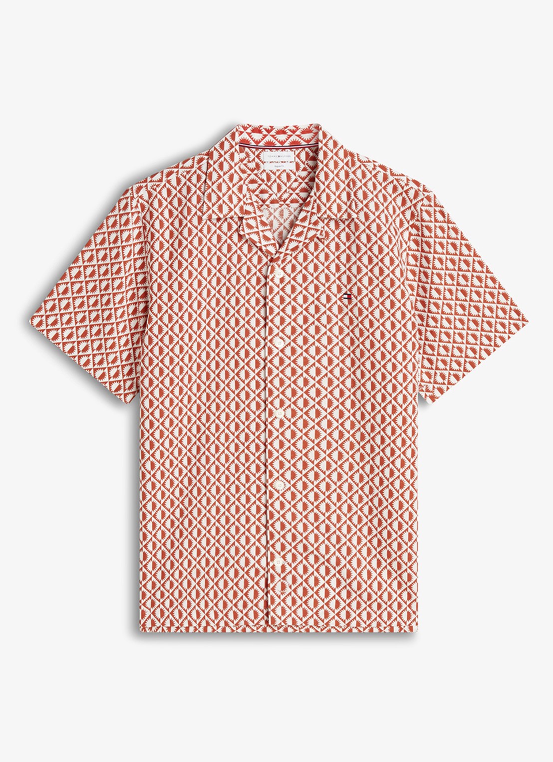 Tommy Hilfiger Regular fit overhemd met grafische print - voorkant 4 rood