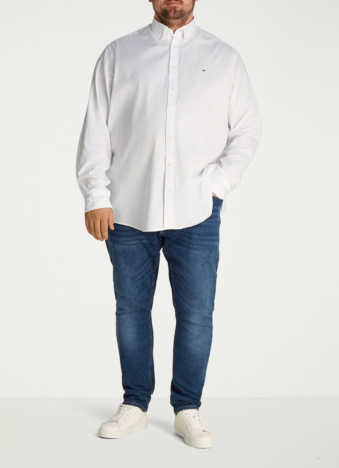 Tommy Hilfiger Regular fit overhemd met logo - voorkant 4 wit