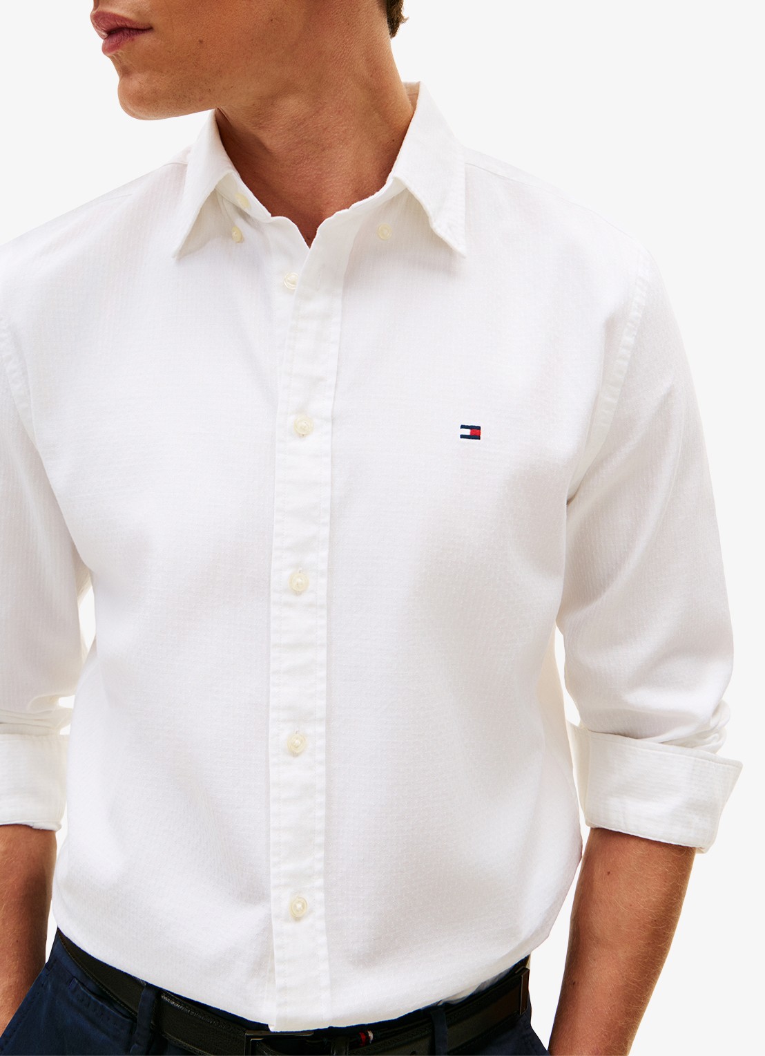 Tommy Hilfiger Regular fit overhemd met logo - detail 4 wit