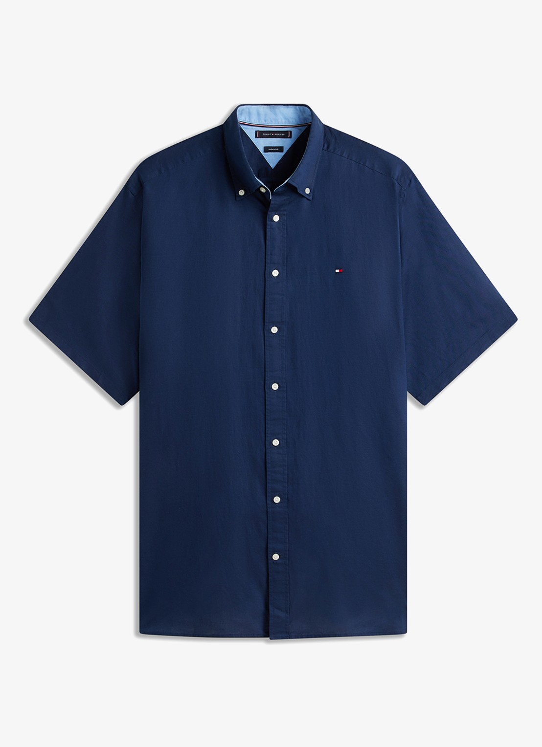 Tommy Hilfiger Regular fit overhemd met logo - voorkant donkerblauw