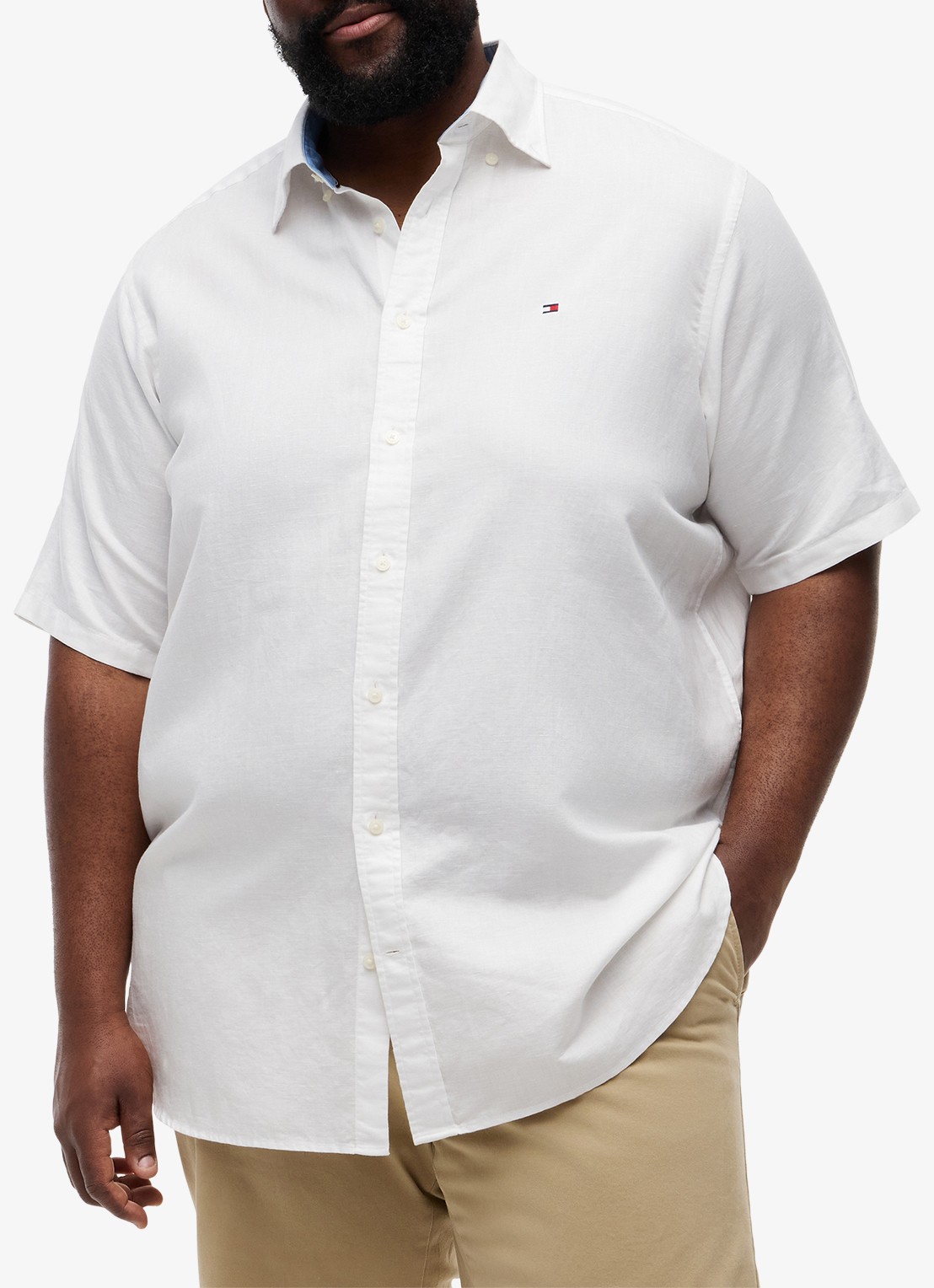 Tommy Hilfiger Regular fit overhemd met logo - detail wit