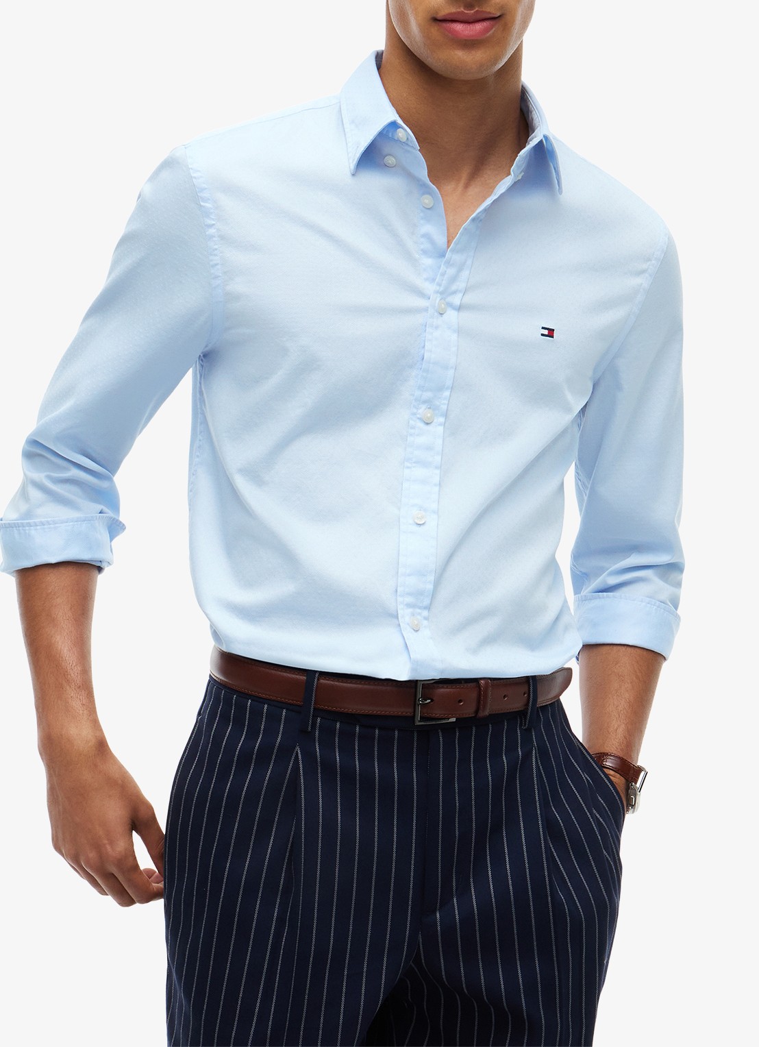 Tommy Hilfiger Regular fit overhemd met logo - detail 4 sweet blue-c3q