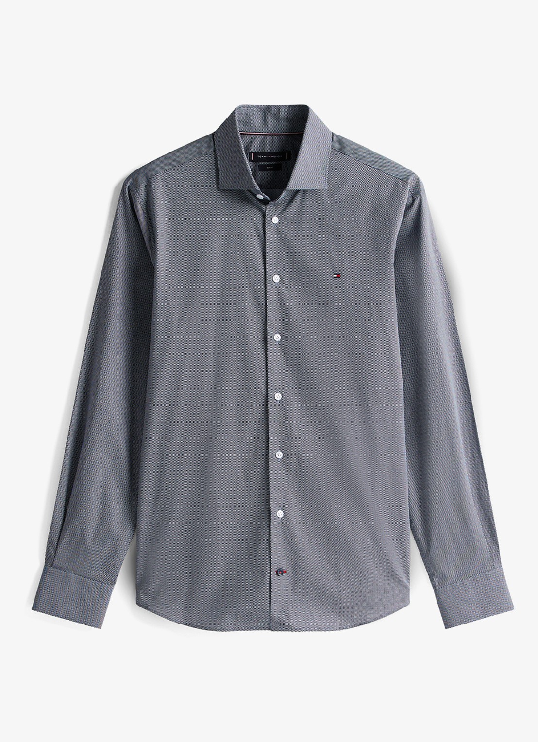 Tommy Hilfiger Regular fit overhemd met logoborduring - voorkant 3 grijs