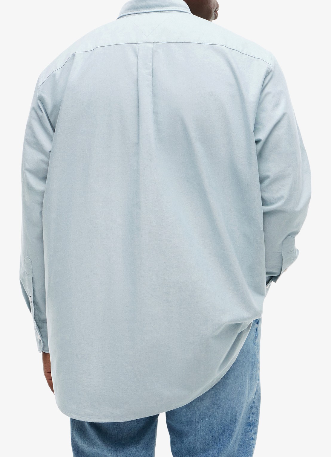 Tommy Hilfiger Regular fit overhemd met logoborduring - achterkant lichtblauw