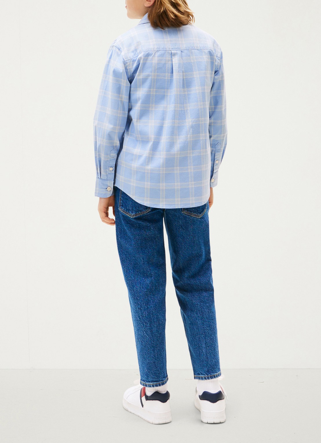 Tommy Hilfiger Regular fit overhemd met ruitdessin - achterkant lichtblauw