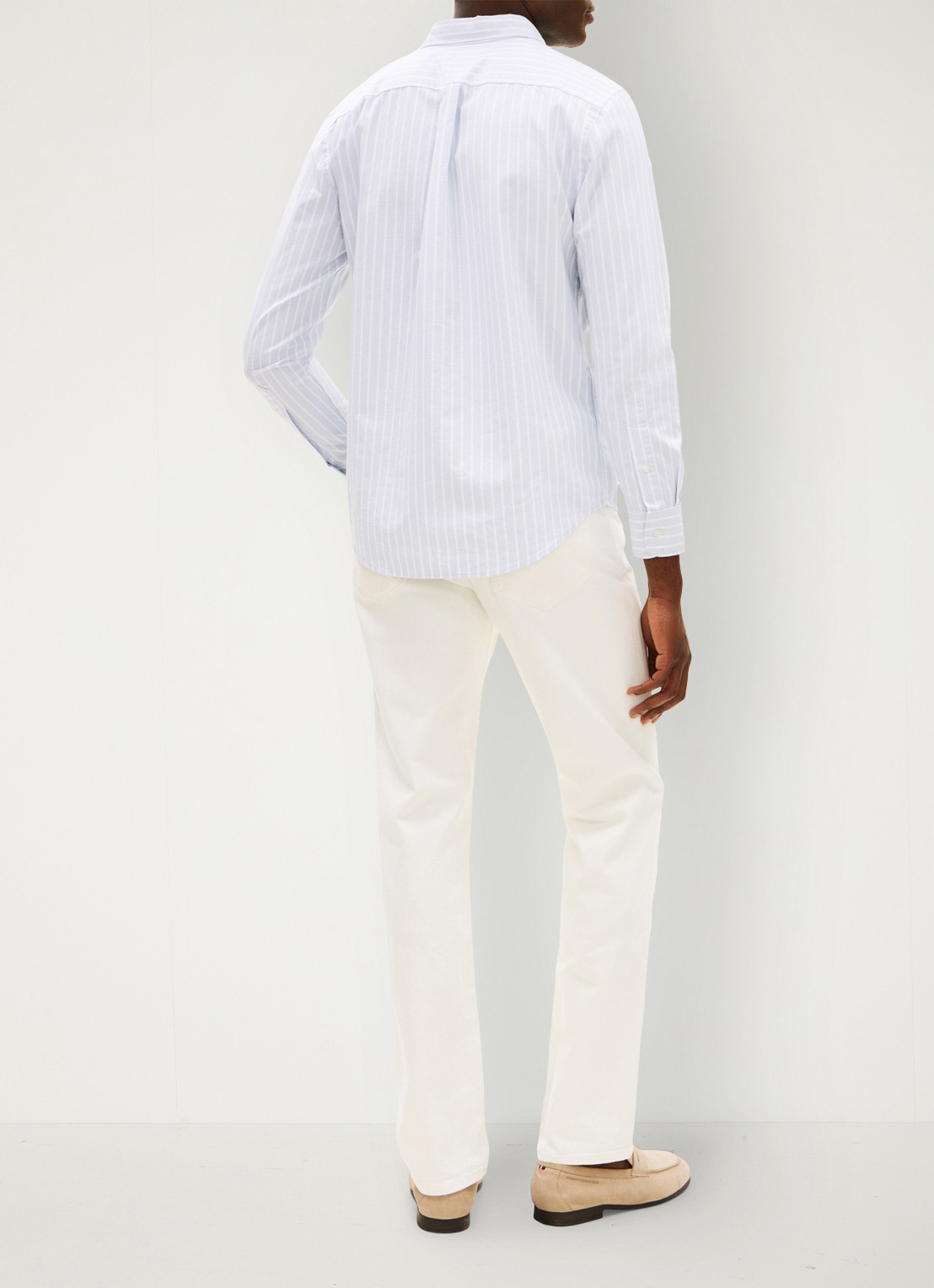 Tommy Hilfiger Regular fit overhemd met streepprint en borstzak - achterkant 6 lichtblauw