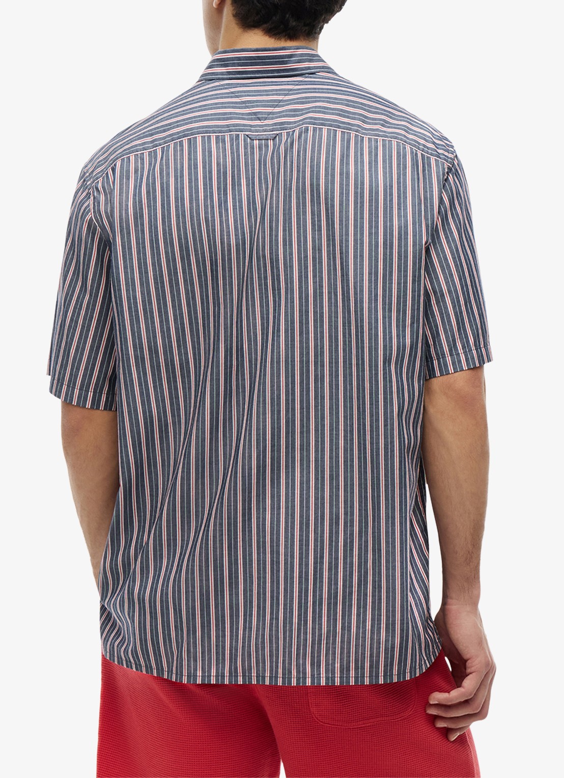 Tommy Hilfiger Regular fit overhemd met streepprint - achterkant 5 donkerblauw