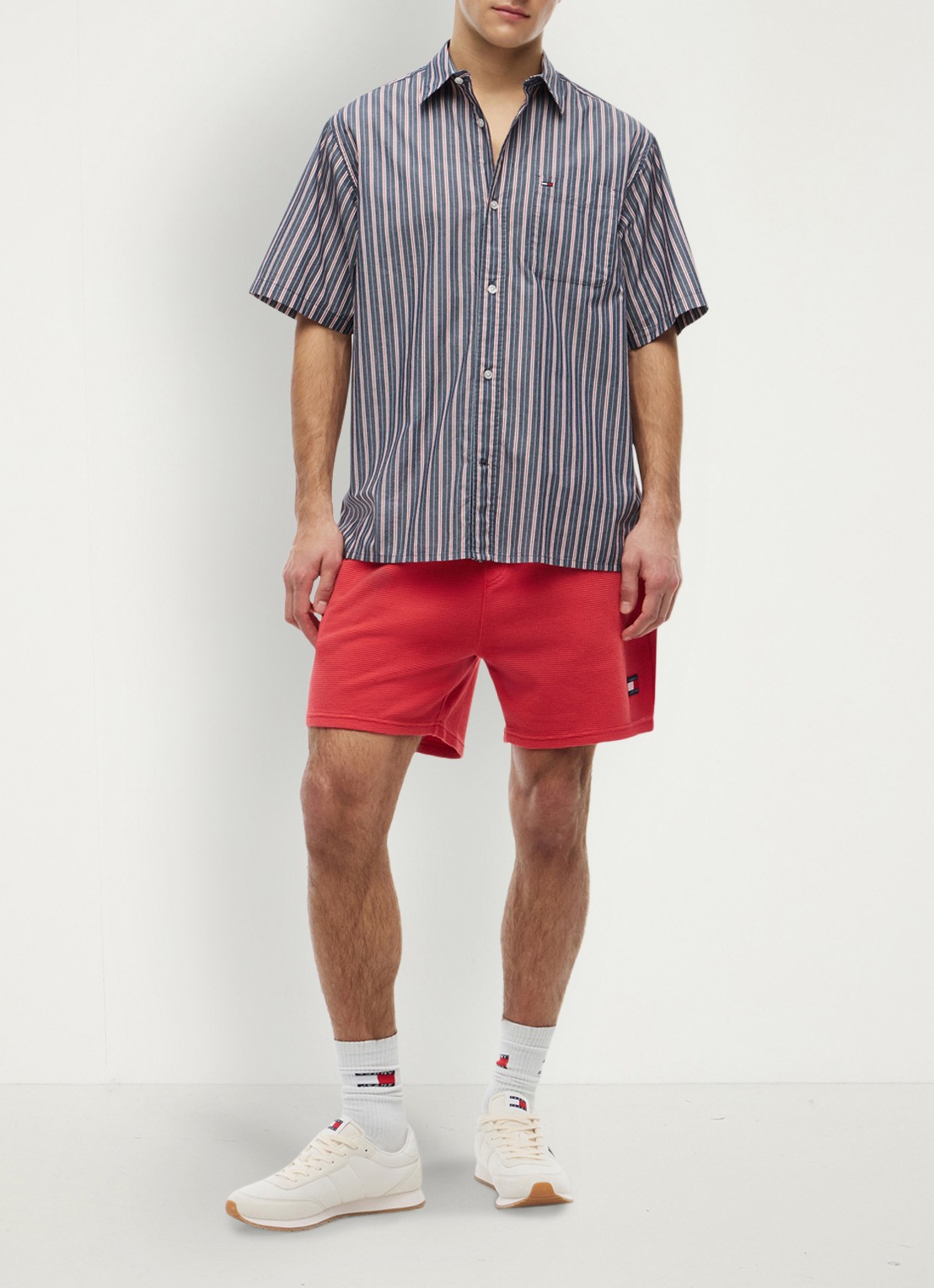 Tommy Hilfiger Regular fit overhemd met streepprint - voorkant 4 donkerblauw