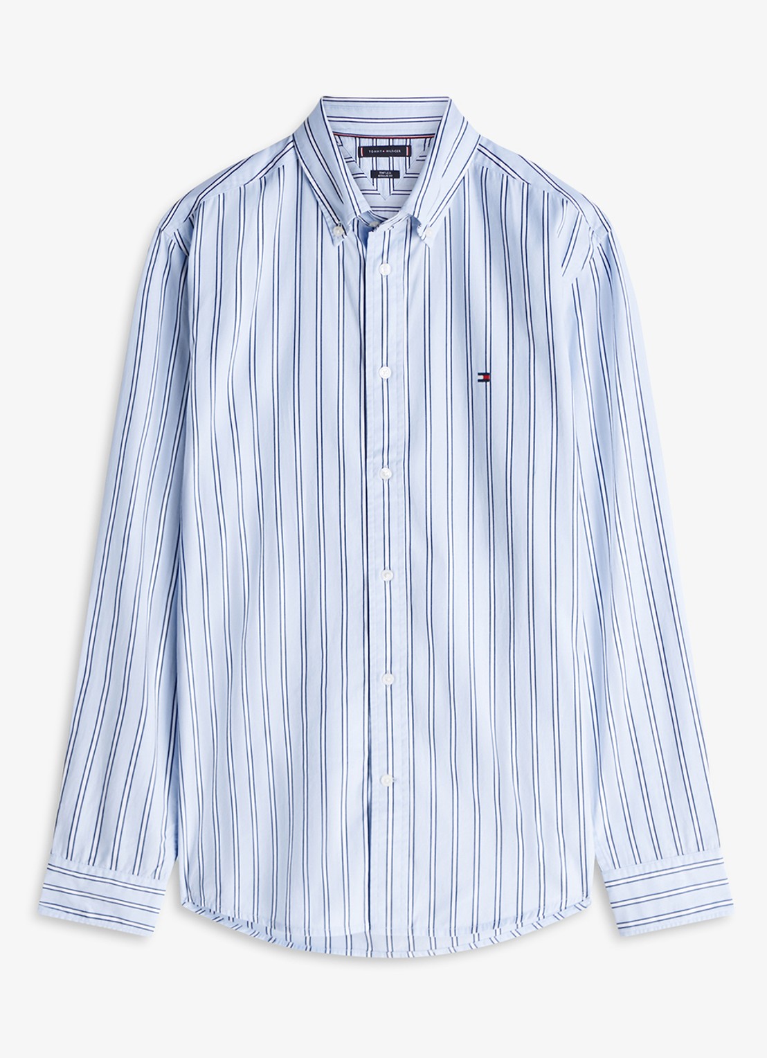 Tommy Hilfiger Regular fit overhemd met streepprint - voorkant 2 lichtblauw