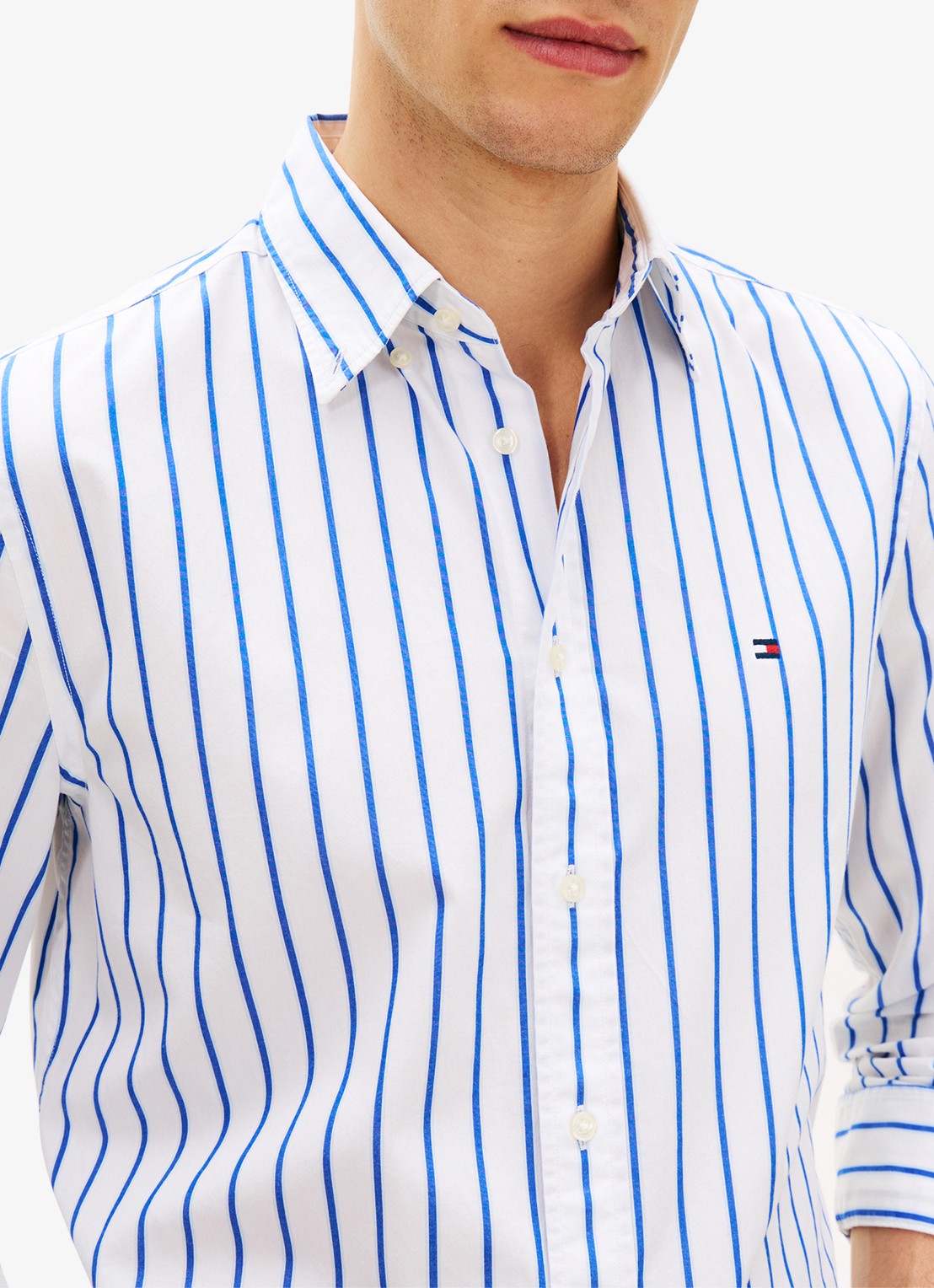 Tommy Hilfiger Regular fit overhemd met streepprint - detail 4 wit