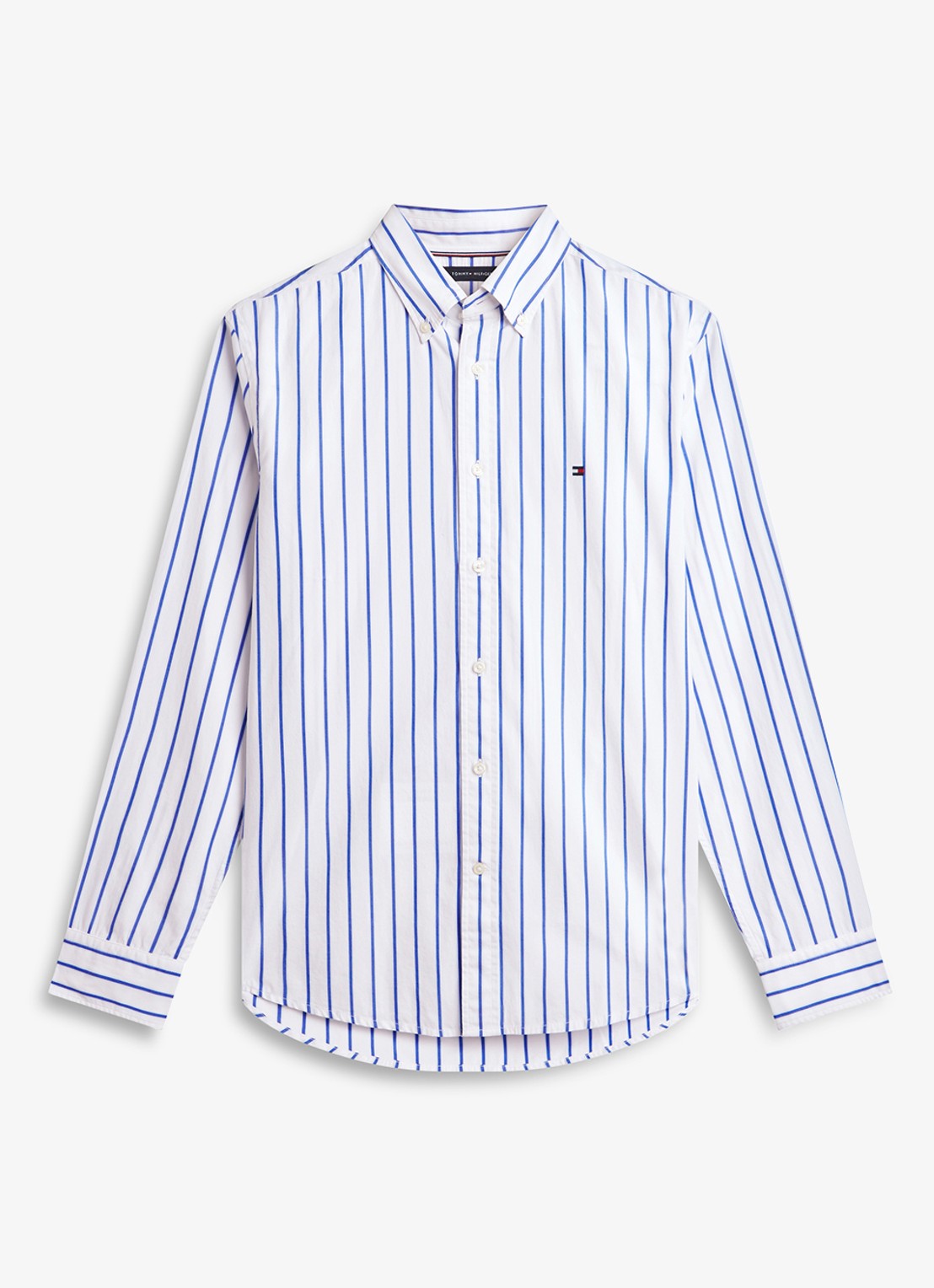 Tommy Hilfiger Regular fit overhemd met streepprint - voorkant wit