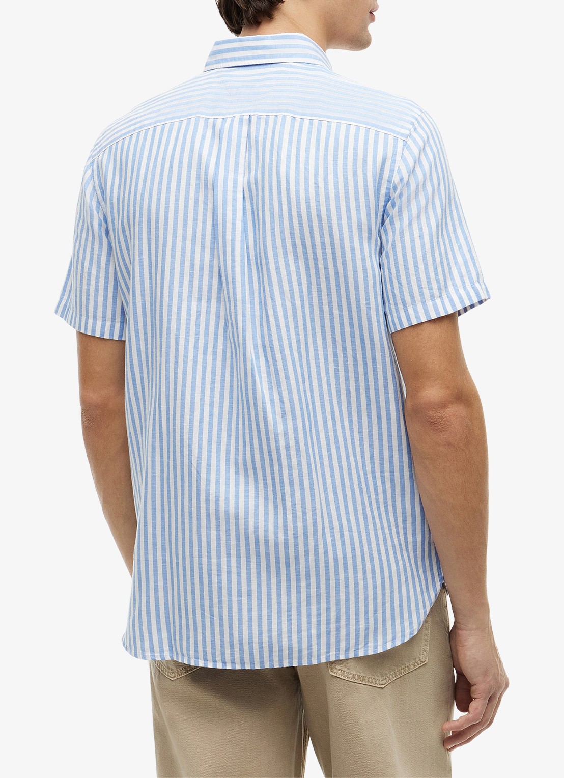 Tommy Hilfiger Regular fit overhemd met streepprint - achterkant 3 lichtblauw