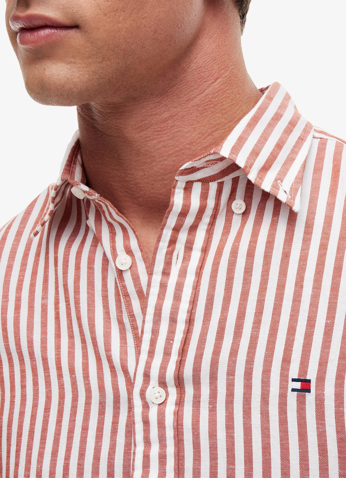 Tommy Hilfiger Regular fit overhemd met streepprint - detail 5 rood