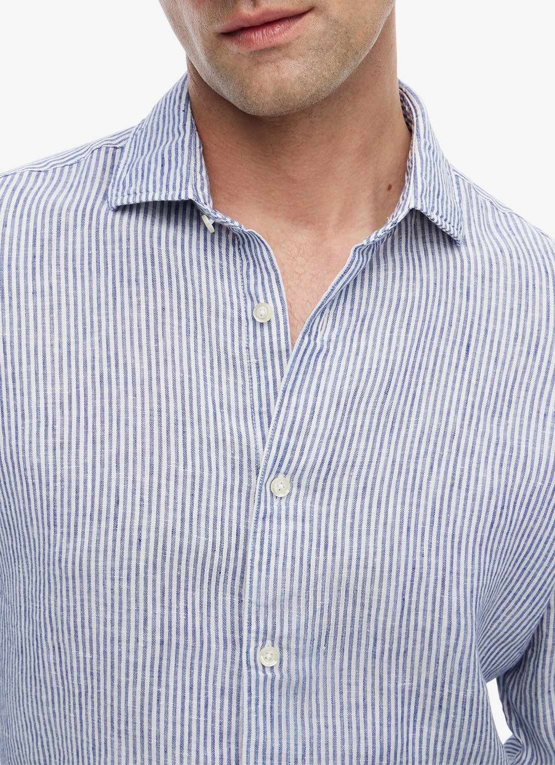 Tommy Hilfiger Regular fit overhemd met streepprint - detail 3 lichtblauw