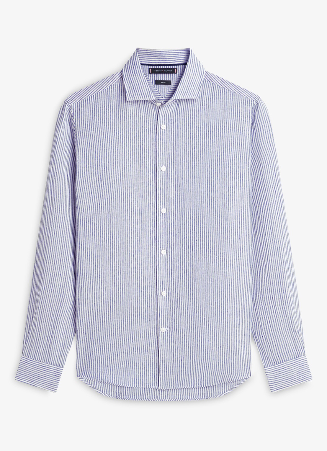 Tommy Hilfiger Regular fit overhemd met streepprint - voorkant 4 lichtblauw