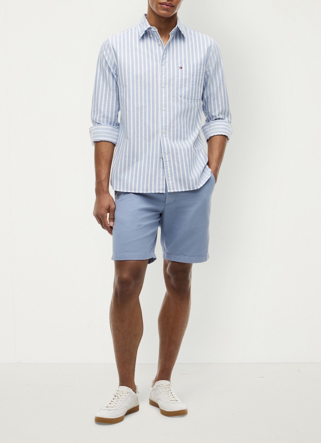 Tommy Hilfiger Regular fit overhemd met streepprint - detail 5 lichtblauw