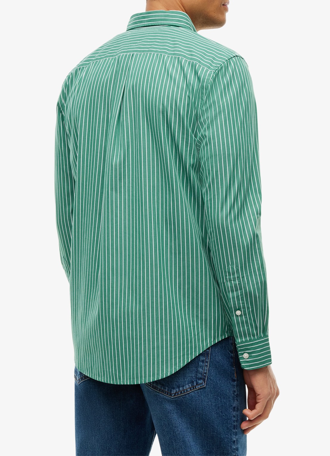 Tommy Hilfiger Regular fit overhemd met streepprint - achterkant 3 groen