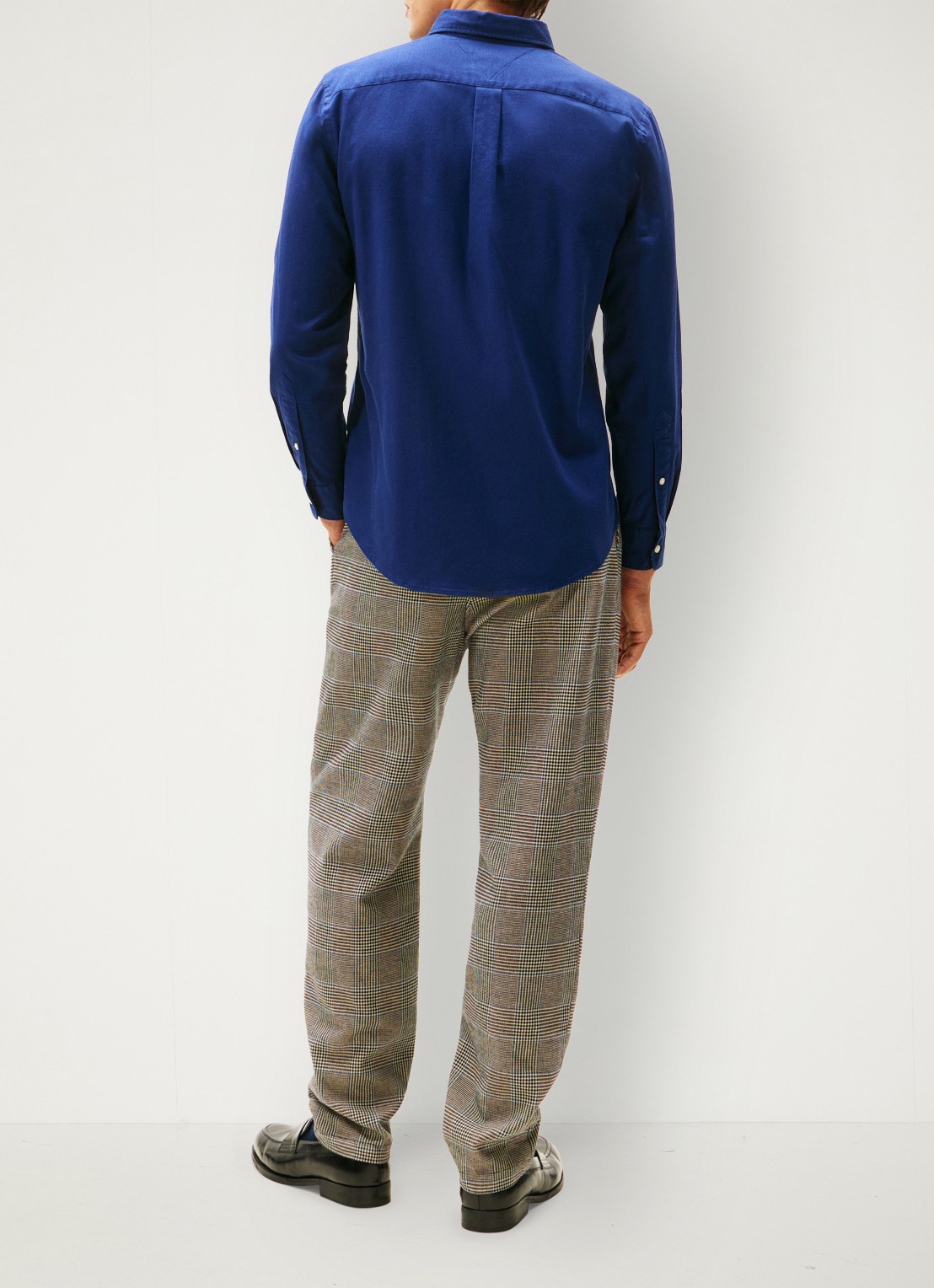 Tommy Hilfiger Regular fit overhemd van flanel - achterkant 3 donkerblauw
