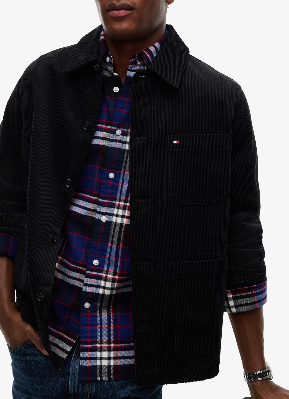 Tommy Hilfiger Regular fit overhemd van katoen met ruitdessin  - detail 3 donkerblauw