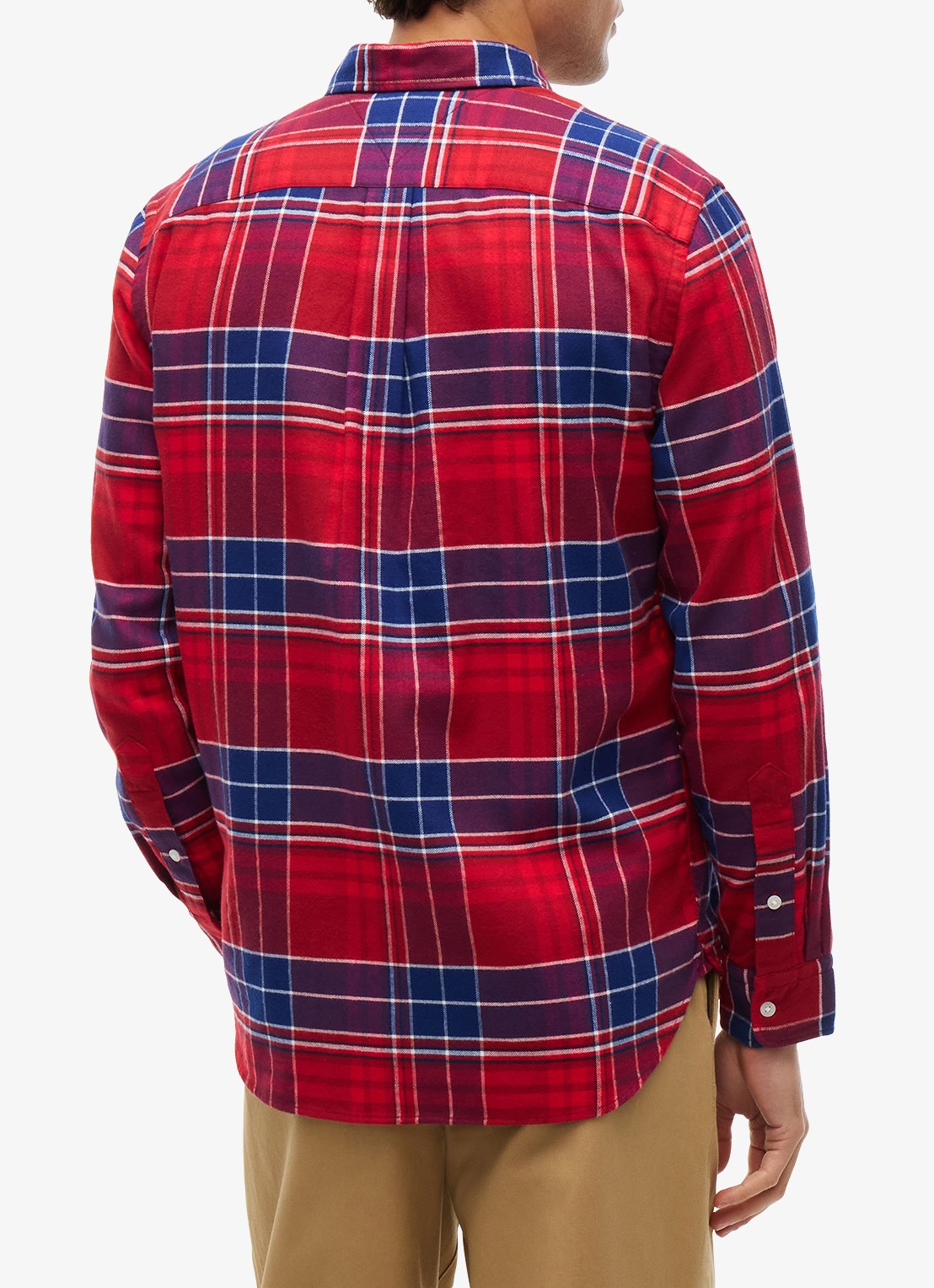 Tommy Hilfiger Regular fit overhemd van katoen met ruitdessin  - achterkant rood