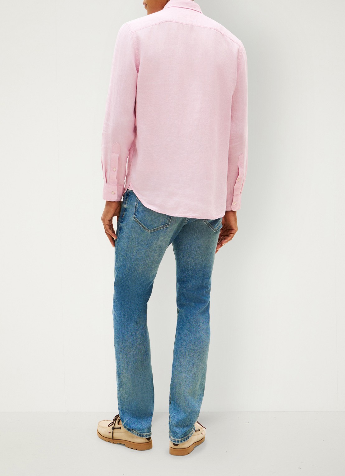 Tommy Hilfiger Regular fit overhemd van linnen - achterkant 6 roze