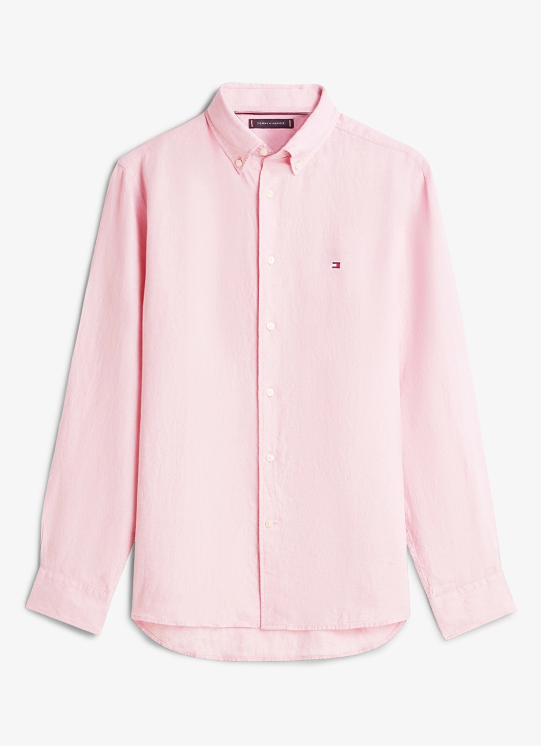Tommy Hilfiger Regular fit overhemd van linnen - voorkant roze
