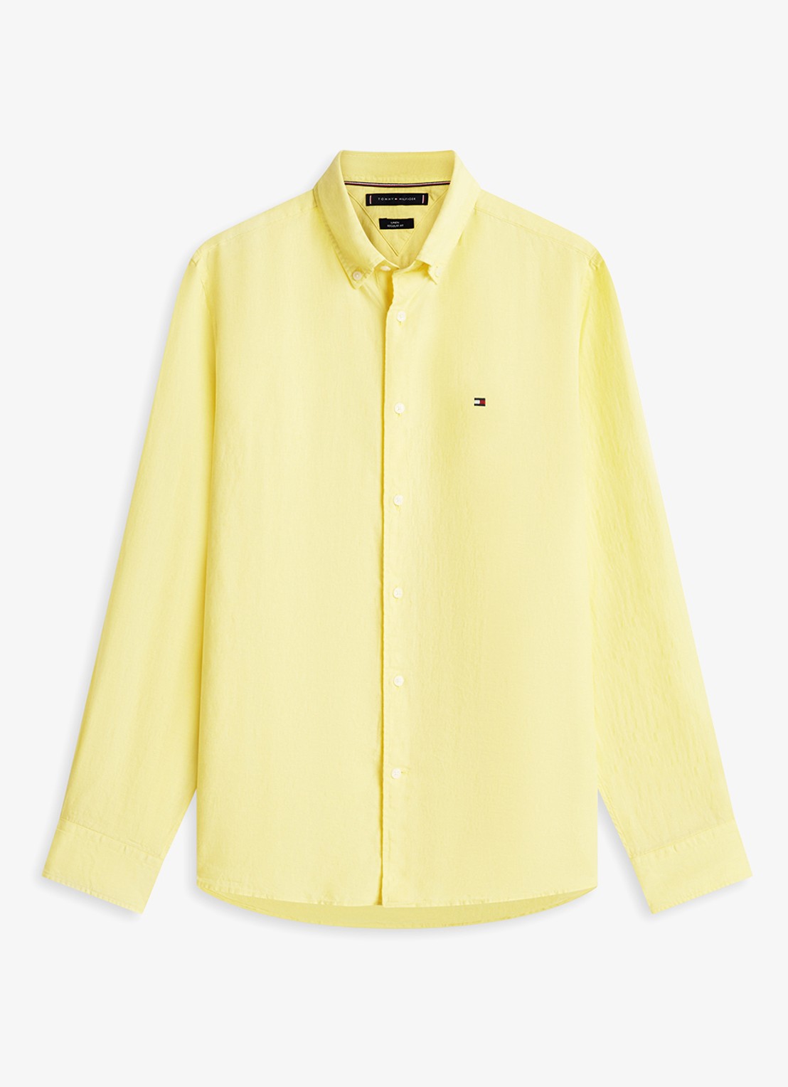 Tommy Hilfiger Regular fit overhemd van linnen - voorkant 4 geel